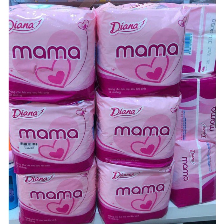 Bỉm Mama Sau Sinh Cho Mẹ Diana Bịch 12 Miếng