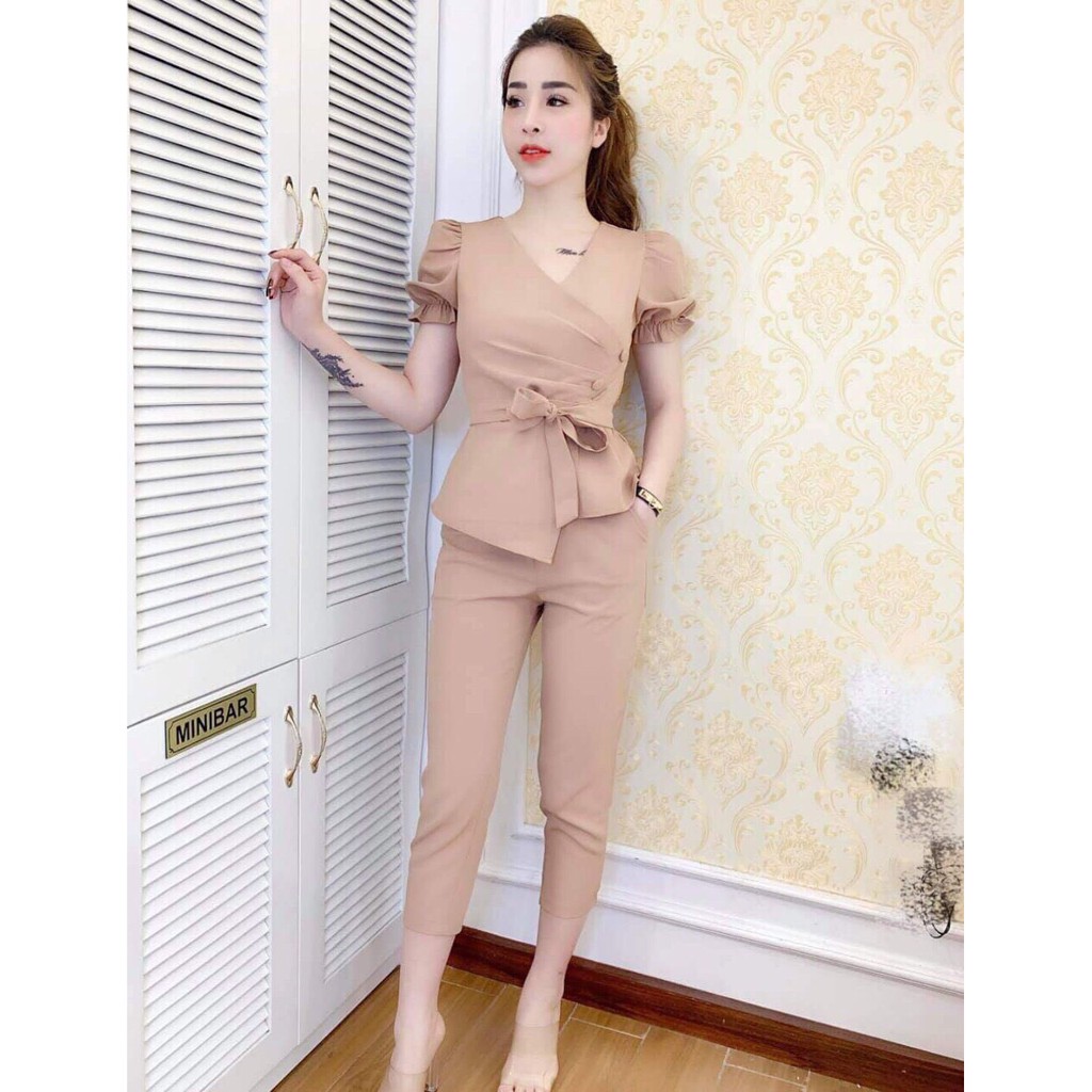 Set Bộ Tay Phồng Cột Eo Thời Trang Nữ Bonucci | BigBuy360 - bigbuy360.vn