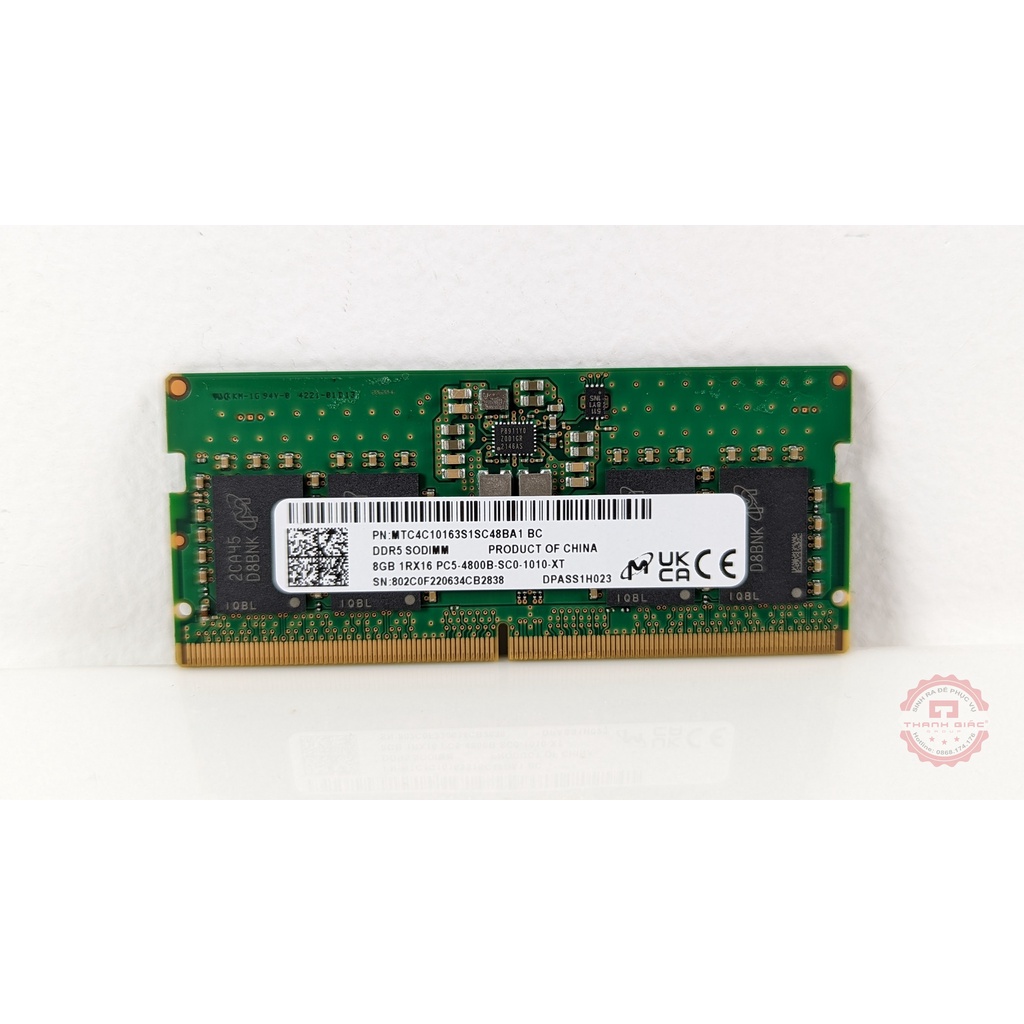 RAM Laptop DDR5 Micron 8GB Bus 4800 Chính Hãng - Bảo Hành 4 Năm