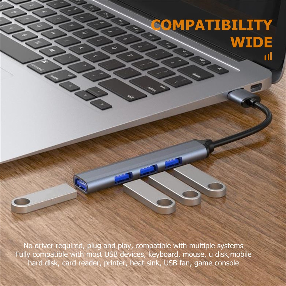 Hub Chia 4 Cổng USB Type C 3.0 3.1 OTG Cho HUAWEI Xiaomi Lenovo Macbook PC