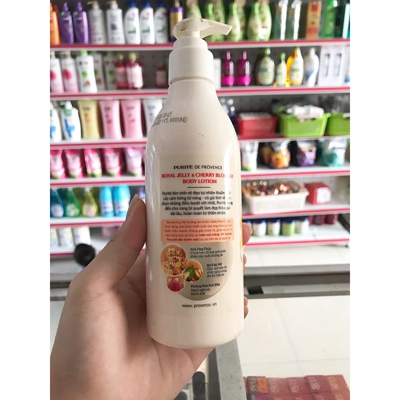 dưỡng thể purite sữa ông chúa và hoa anh đào 250ml