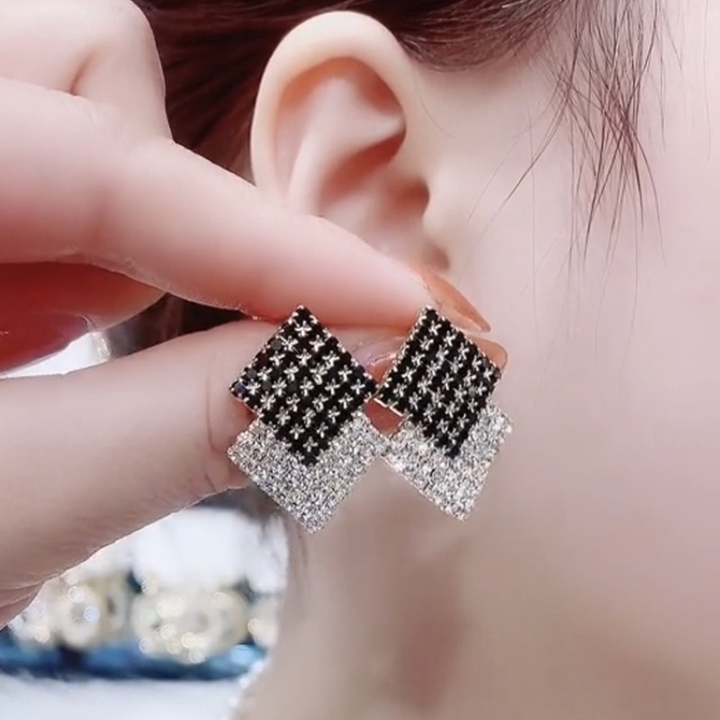 Bông Tai Đính Đá Thiết Kế Đơn Giản Thời Trang Cá Tính Cho Nữ