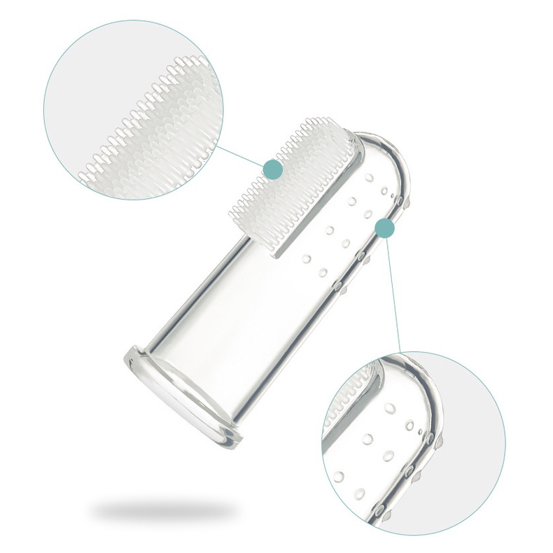 Bàn chải đánh răng đeo ngón tay bằng silicon mềm dành cho bé