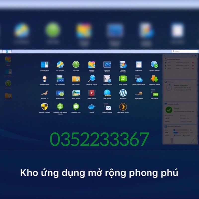 Xpenology, ổ cứng mạng J1900 lõi tứ 2.0Ghz, LAN Gigabit, DSM 7.2