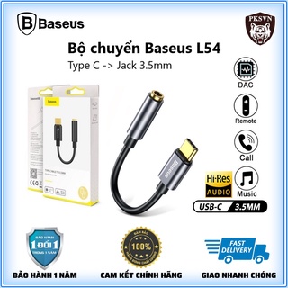 Cáp Chuyển Đổi Type C Sang Cổng 3.5mm Baseus L54 - Jack Chuyển Đổi Tai nghe có Mic Đàm thoại, Chơi game cho Samsung,GG..