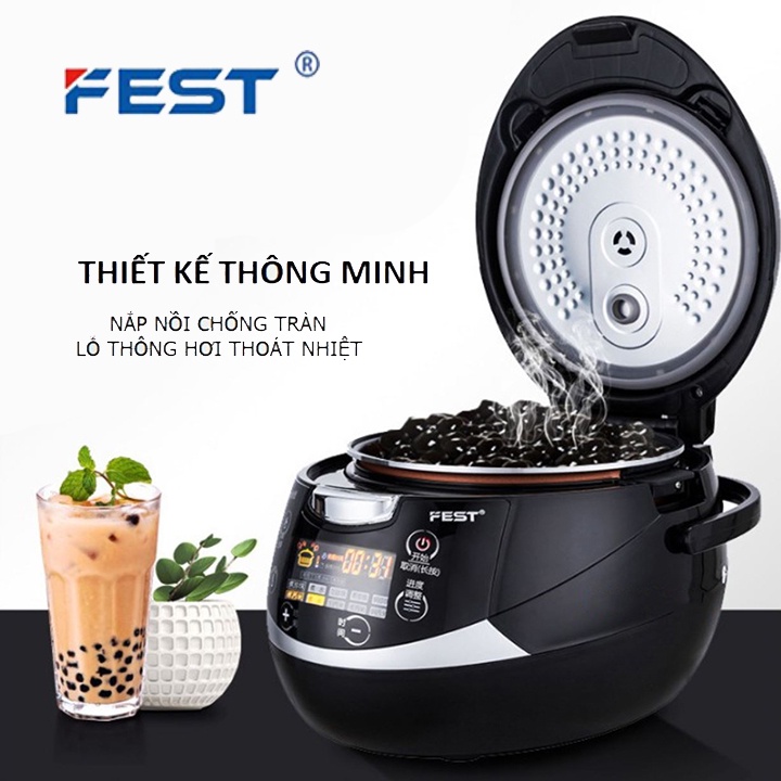 [Mã 55ELSALE1 giảm 7% đơn 300K] Nồi Nấu Trân Châu 5L FEST, Nồi Nấu Ủ Trân Châu Tự Động Hoàn Toàn