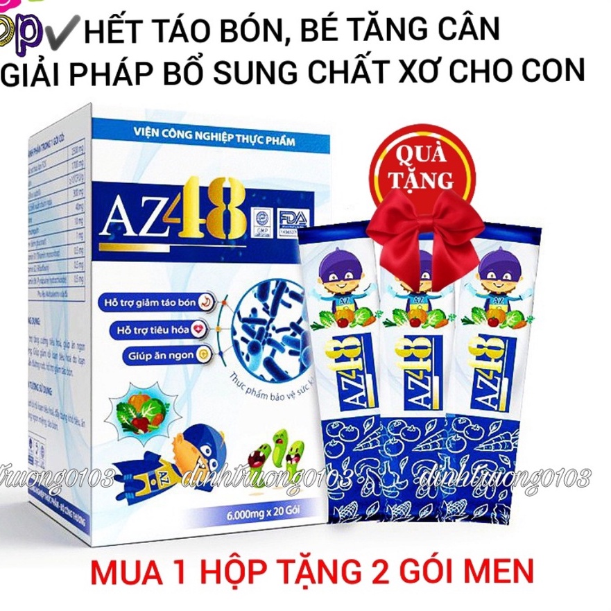 MEN AZ48 hộp 20 gói/ hết táo bón/ bé ăn ngon- Men az48 tặng kèm 2 gói