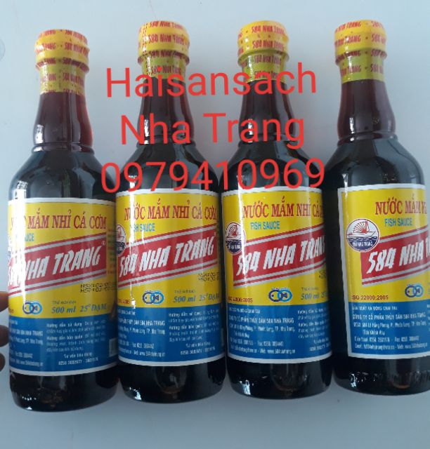 Nước mắm truyền thống 584 (25 độ) Nha Trang 500ml - Nước mắm nhỉ 25 độ đạm nguyên chất