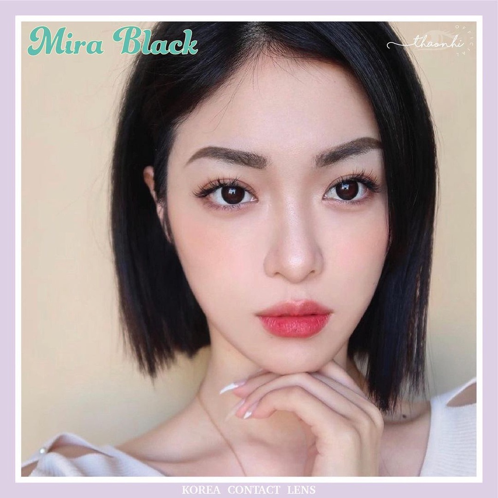Kính áp tròng đen tự nhiên Mira Black có cận - HSD (12 tháng)