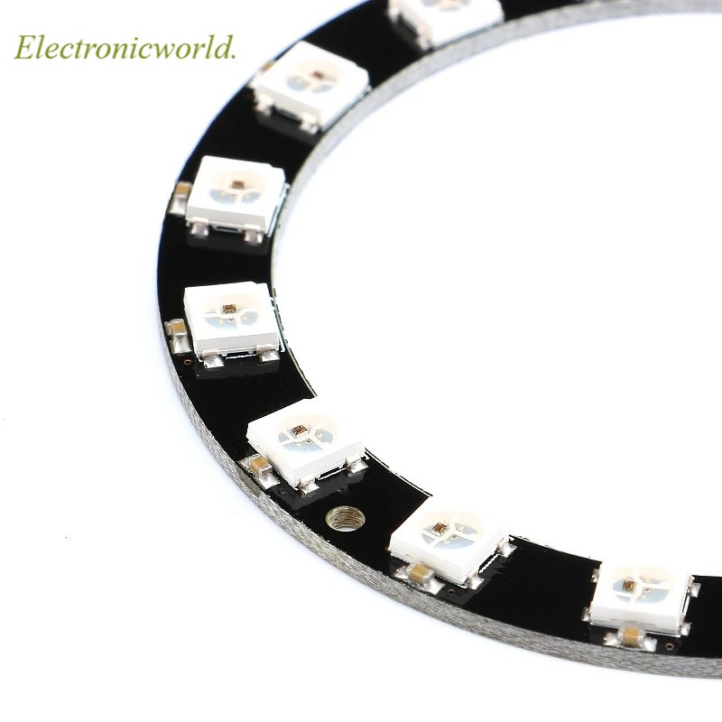 Đèn LED hình tròn màu sắc cho xe hơi 1 / 3 / 4 / 7 / 8 / 12 / 16 / 24-bit WS2812 5050 RGB