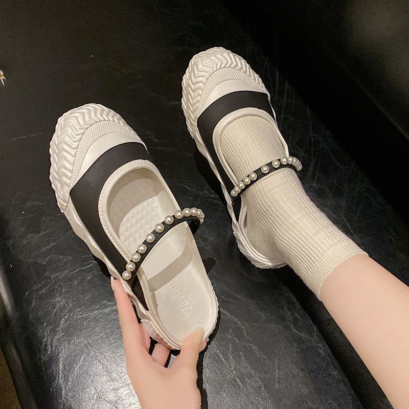 Dép Đế Xuồng Đính Ngọc Trai Thời Trang Thể Thao