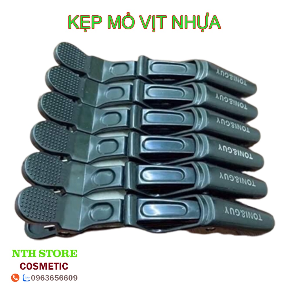 Kẹp Mỏ Vịt TONY GUY Nhựa Cao Cấp, 1 bịch 6 cái, kháng hóa chất, dễ vệ sinh
