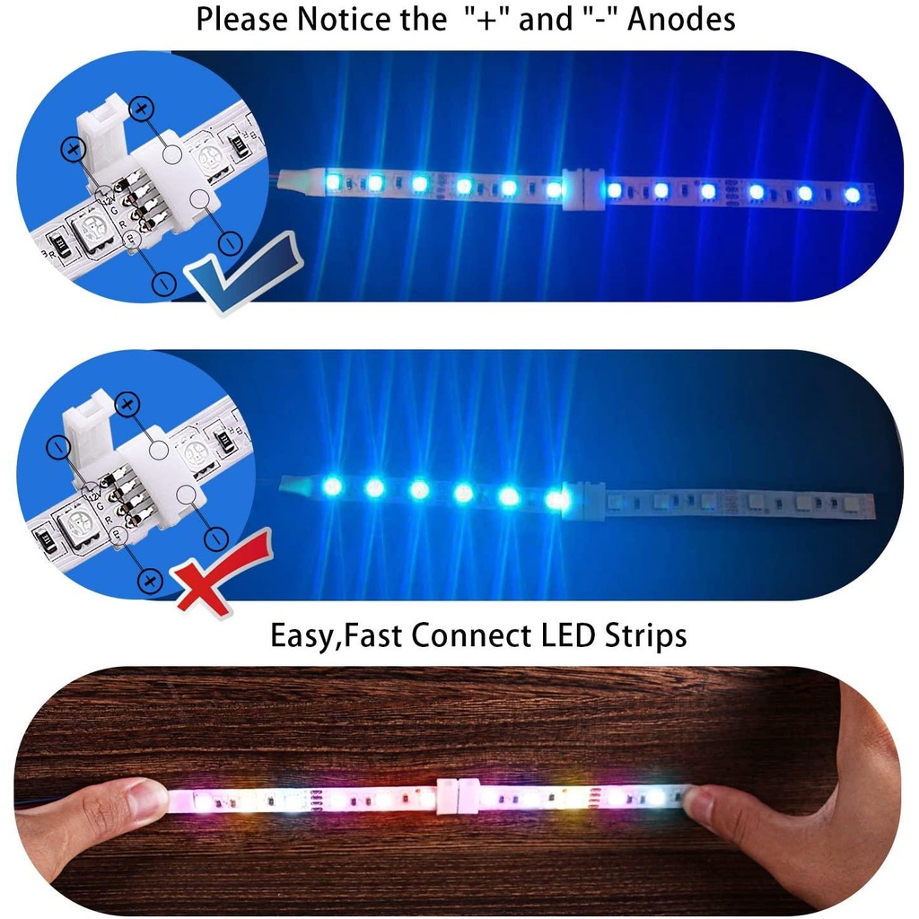 Set 10 / 20 / 50 Đầu Nối Dây Đèn LED 4-Pin