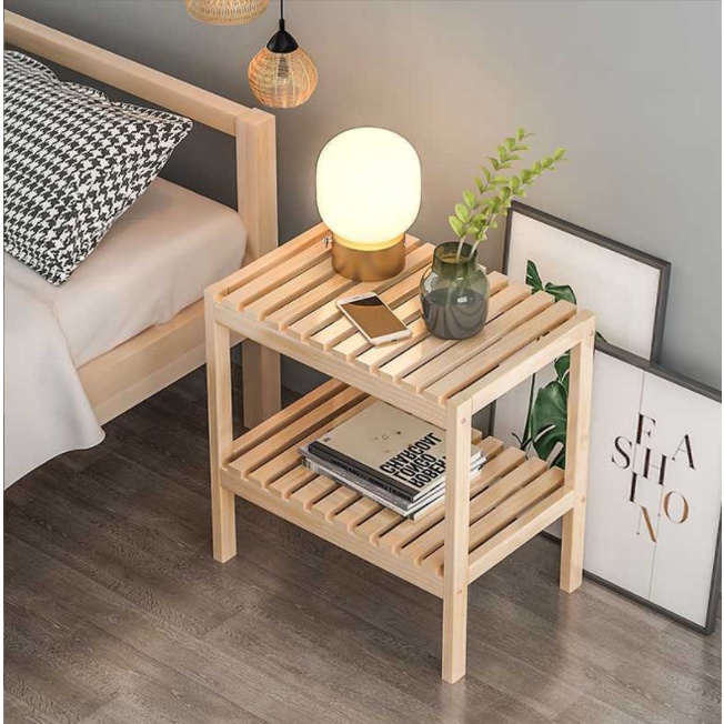 [ Ảnh thật] Kệ gỗ 2 tầng 80cm x 26cm x 50cm (Dài x Rộng x Cao)