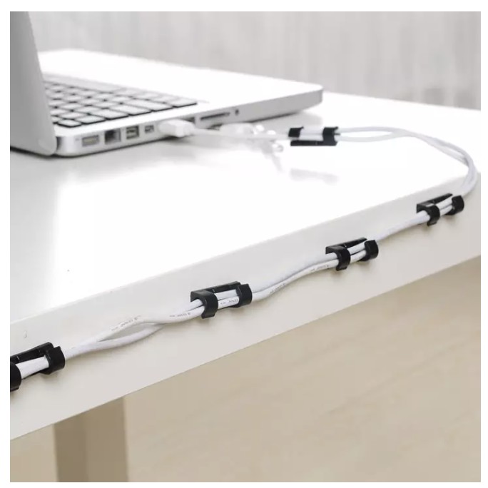 Set 16 kẹp Dây Điện cố định, dùng để Kẹp Giữ Cáp Sạc Nẹp Dây Điện Chống Rối Dán Tường