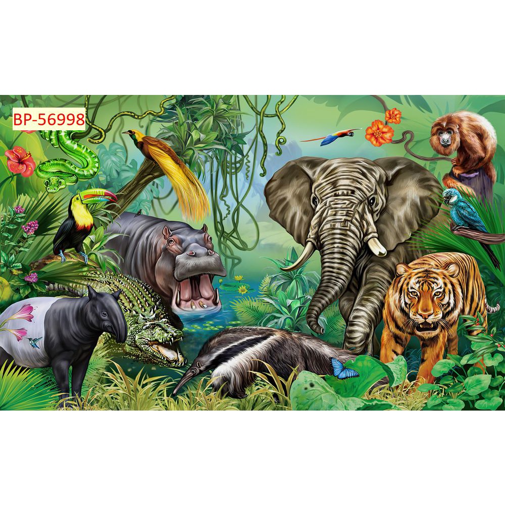 Tranh Dán Tường Phòng Trẻ Em Hoạt Hình Hiện Đại 3D