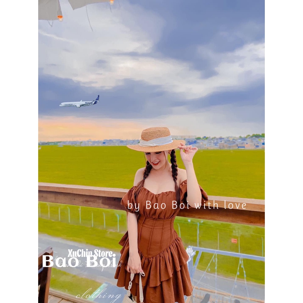 Váy trễ vai tầng