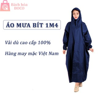 Áo mưa bít không xẻ tà vải dù 1m4 hàng may Việt Nam cao cấp