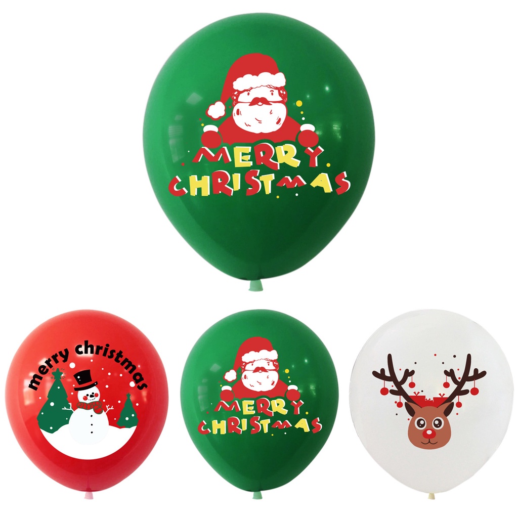 Bong Bóng Latex Hình Ông Già Noel / Tuần Lộc / Cây Thông Trang Trí Giáng Sinh