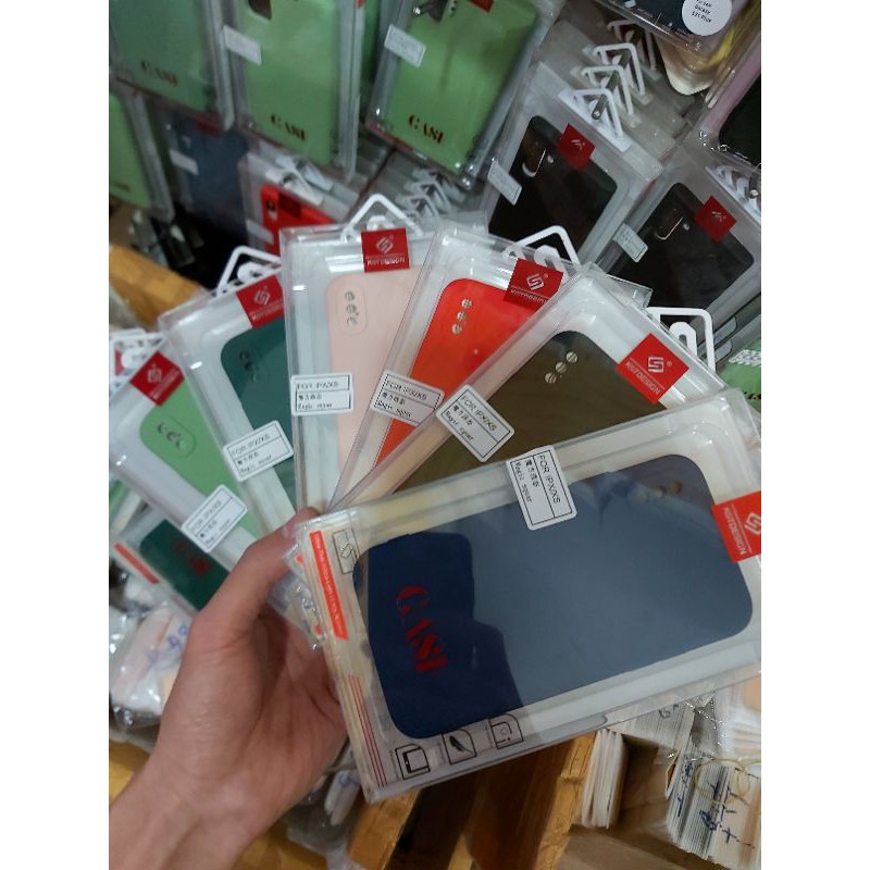 Ốp lưng dẻo màu KT Desing iphone X/XR/XS MAX(viền vuông giả 12) Chống bám bẩn cao cấp