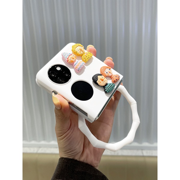 Youpin sweater for boys and girls suitable for Huawei P50 pocket mobile phone case P50 treasure box folding screen portable ring hanging rope new cartoon protective cover for couples advanced customization P50 pocket cute girl