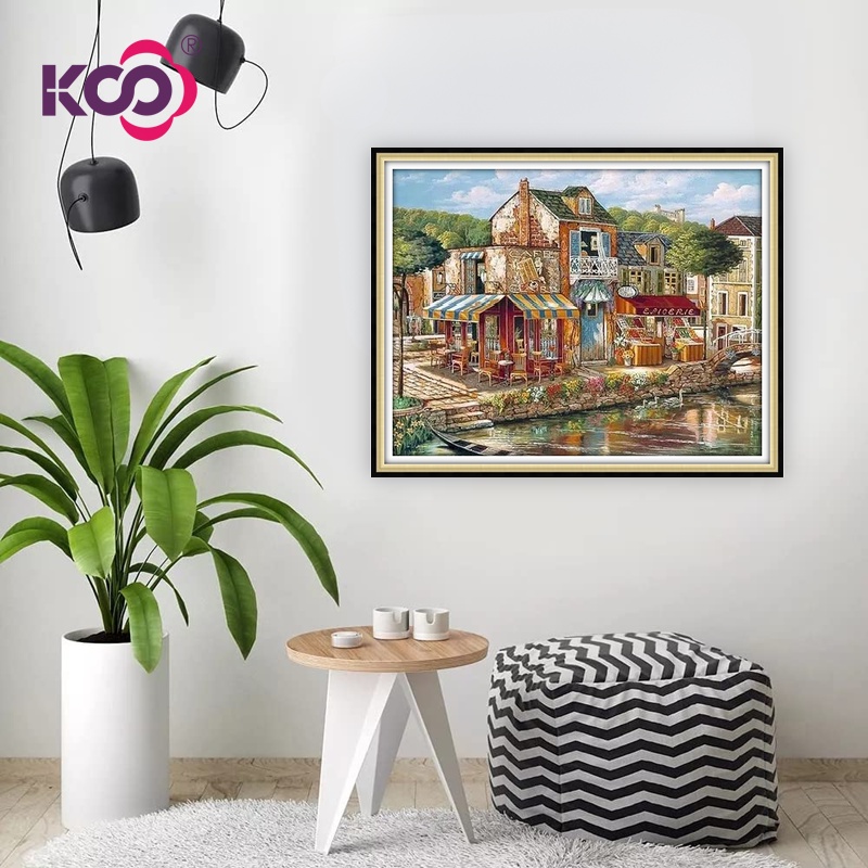 Bộ Tranh Đính Đá Họa Tiết Phong Cảnh/ Khu Rừng Độc Đáo Trang Trí Nhà Cửa