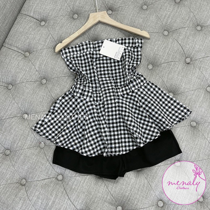 Sét style hàn quốc SE04, mẫu set bộ áo cúp ngực dáng peplum kết hợp quần sooc ống rộng cạp chun tôn dáng hiệu quả