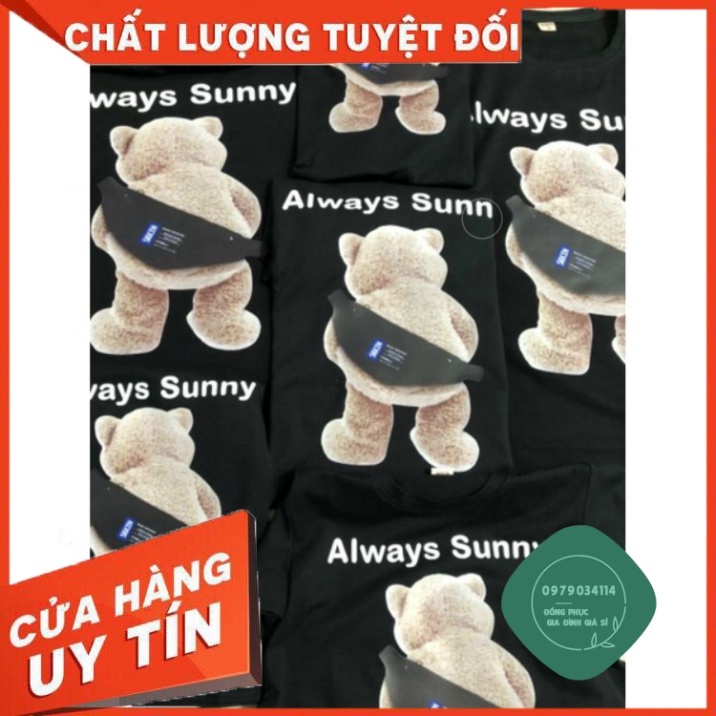 Áo thun giá sỉ Áo gia đình 3/4/5 người gấu đeo cặp. Family store