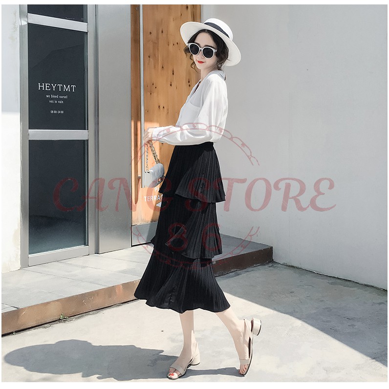 [Hàng sẵn-Có Ảnh thật] Chân váy voan 3 tầng hàng Quảng Châu cực xinh- Chân váy tầng dập ly -  Hàng Quảng Châu | BigBuy360 - bigbuy360.vn