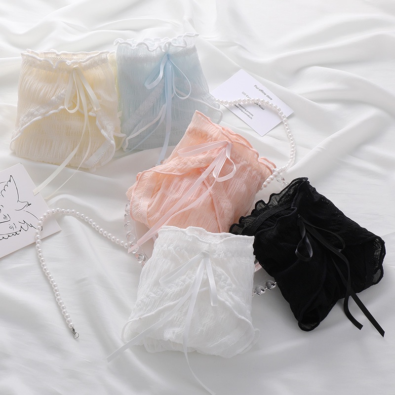 Quần Lót Cotton Lưng Vừa Phối Ren Siêu Nhẹ Quyến Rũ Cho Nữ