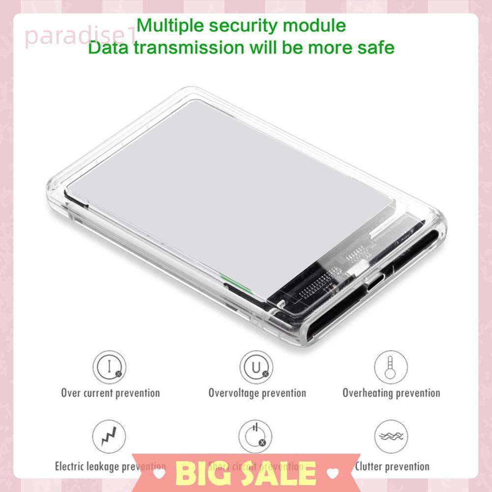 Hộp Đựng Ổ Cứng Trong Suốt 2.5 inch Loại C Sang SATA HDD SSD | BigBuy360 - bigbuy360.vn