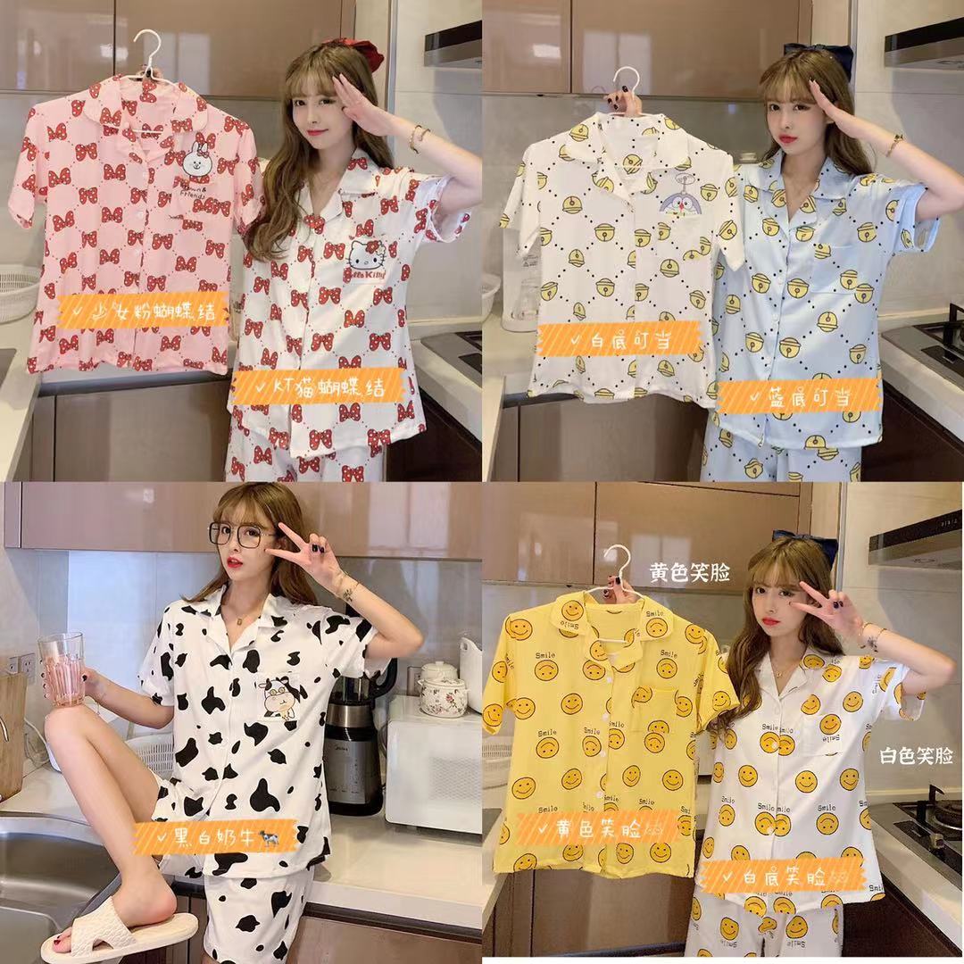 Set đồ ngủ cotton lụa họa tiết doremon xinh xắn cho nữ