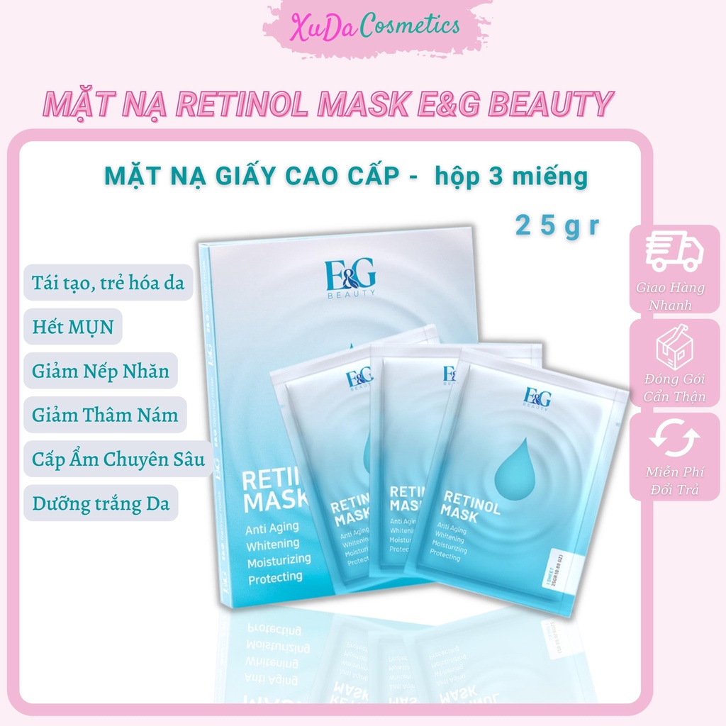 Mặt nạ retinol XuDa mặt nạ E G Beauty Retinol Mask dưỡng ẩm trắng da mờ nám giảm mụn nếp nhăn trẻ hóa da