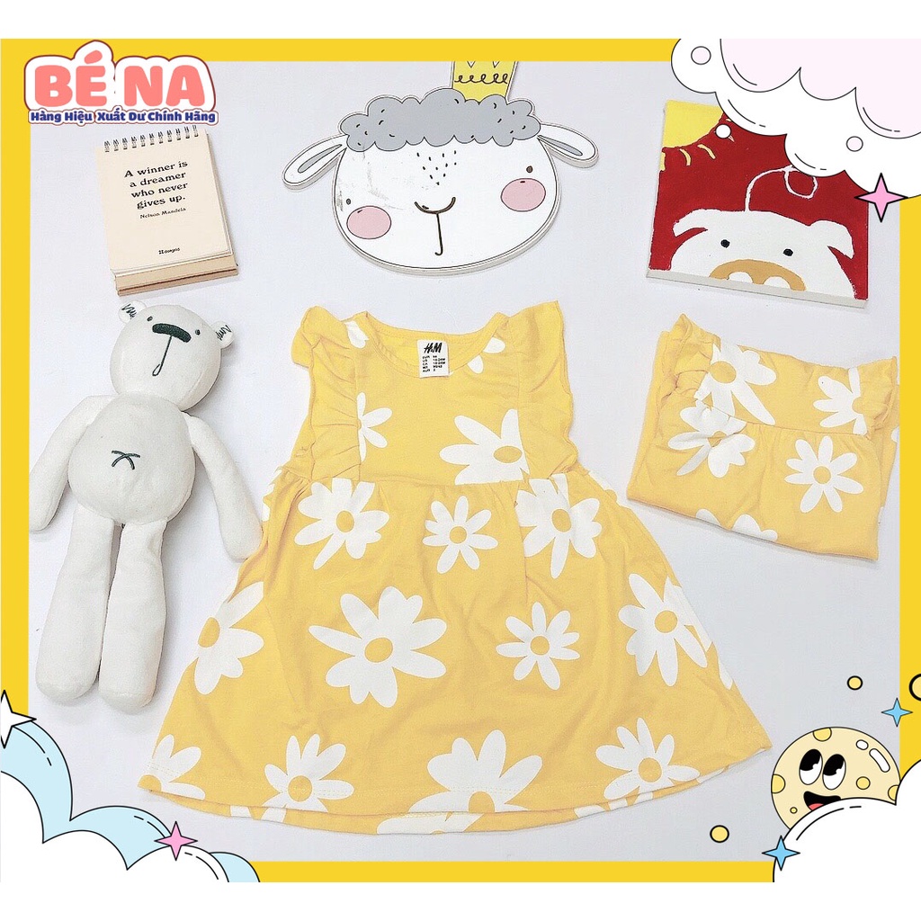 Váy cotton H.M vàng hoa
