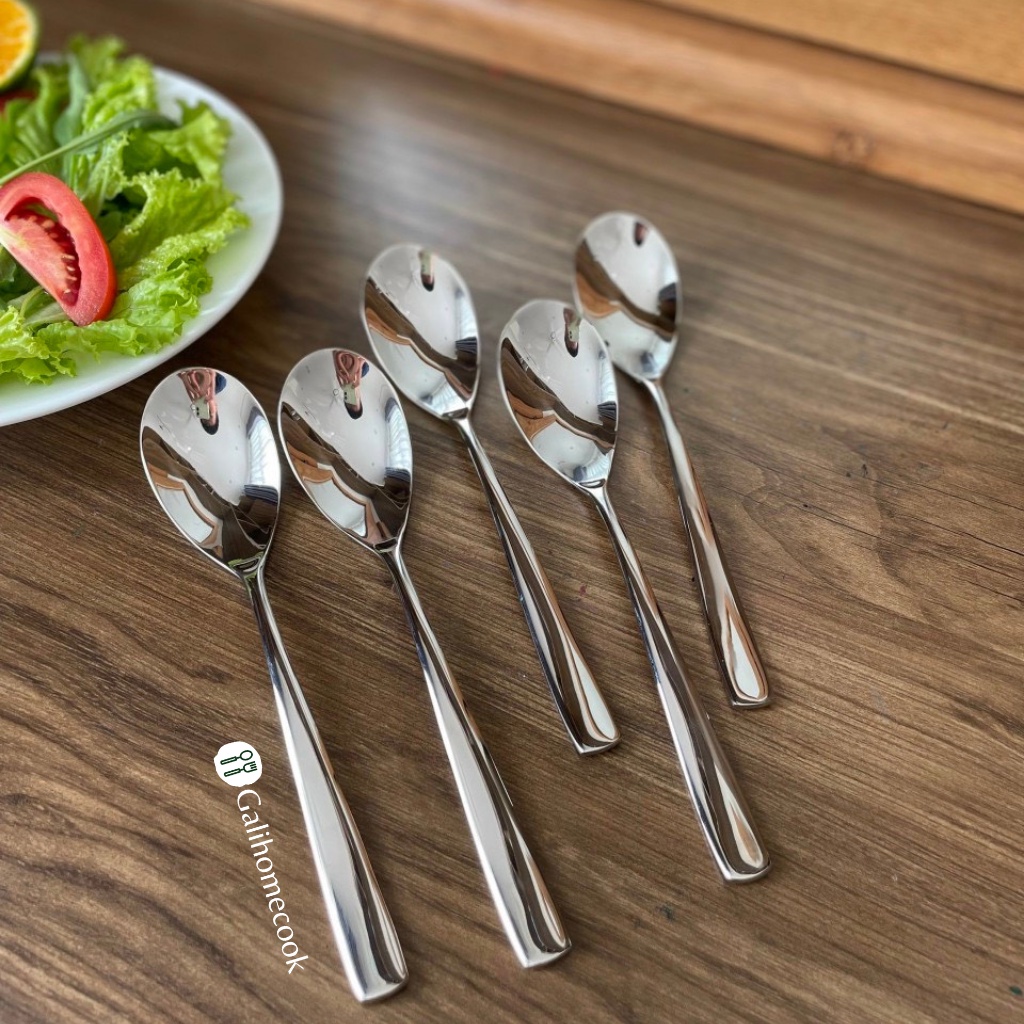 Thìa, dĩa inox 304 SOLA tráng miêng size nhỡ cao cấp xuất khẩu Đức | Galihomecook BH5-6