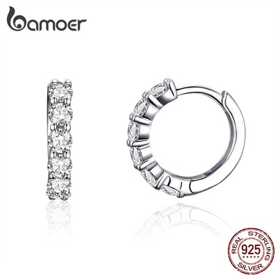 Bamoer Bông Tai bạc 925 Đính Đá Zircon sce524