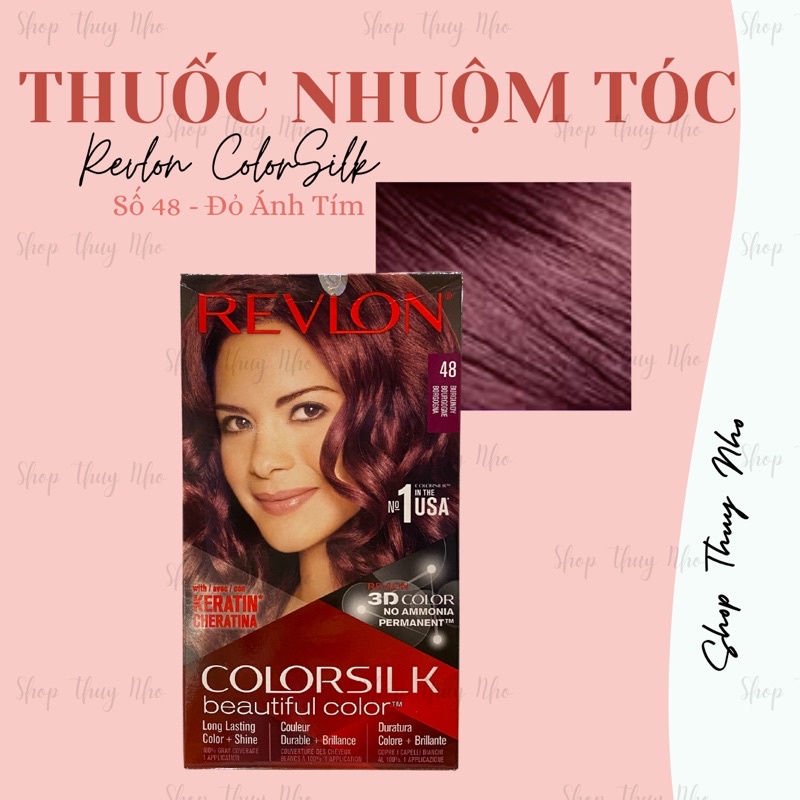 [CHÍNH HÃNG] Thuốc nhuộm tóc Revlon ColorSilk số 48 (Burgundy) - Đỏ ánh tím