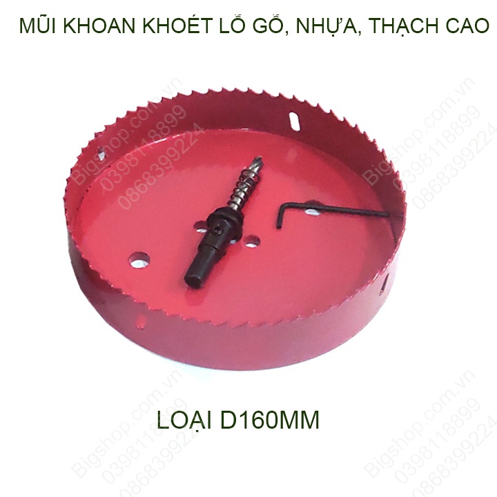 Mũi khoan khoét lỗ gỗ, sắt, nhựa, thạch cao đường kính lớn D145-200mm