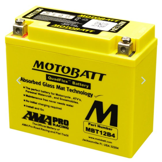 Bình điện/Acqui Motobatt MTB-MBT12B4 - loại 150A (12V- 11A) cho Harle, Triump, Ducati...