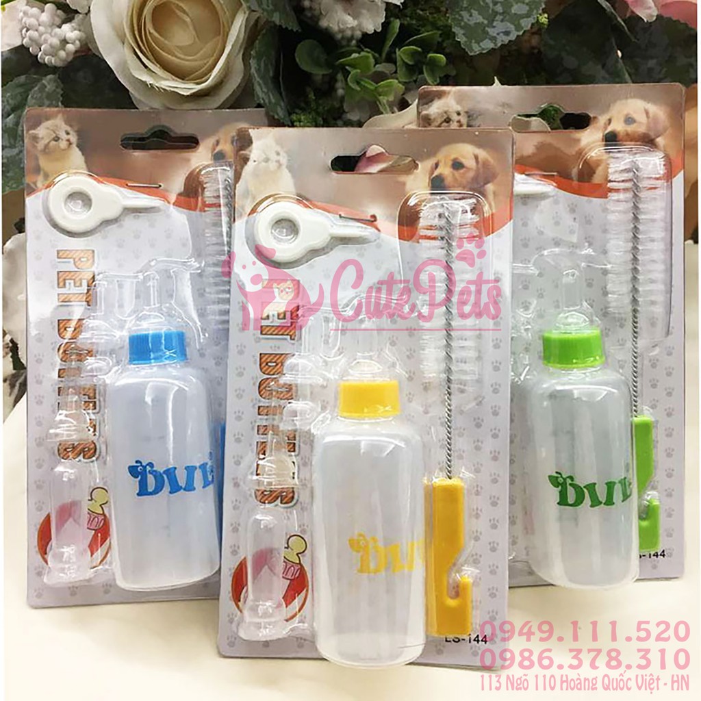 🍼 Bình sữa dành cho chó mèo con 150ml và 60ml - CutePets Phụ kiện thú cưng Pet shop Hà Nội