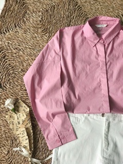 Áo sơ mi oversize hồng