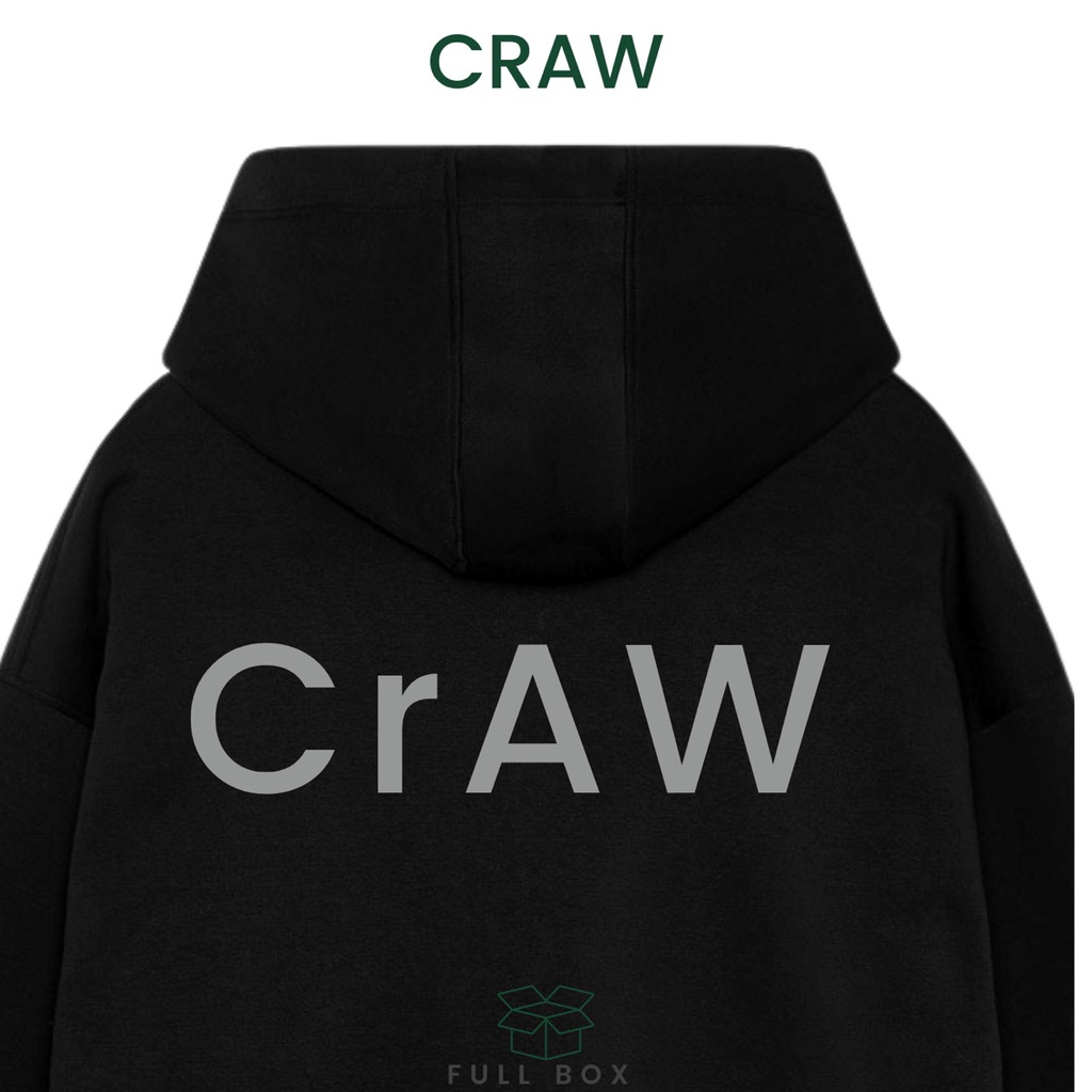 Áo Hoodie CRAW vải nỉ thu đông co dãn dày dặn mềm mịn form rộng phong cách Unisex - 0201