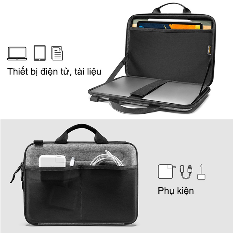 Túi đeo chéo chống va đập TOMTOC (USA) EVA - A25-C02 cho Macbook Pro/Air 13-14 inch