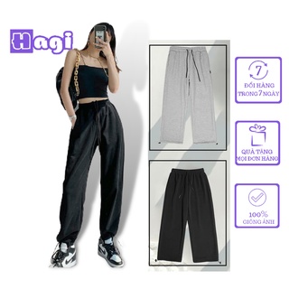 Quần jogger Hagi gấu quần rút dây ống mặc 2 kiểu cullotes và bo gấu chất nỉ tăm phong cách Ullzang Hàn Quốc