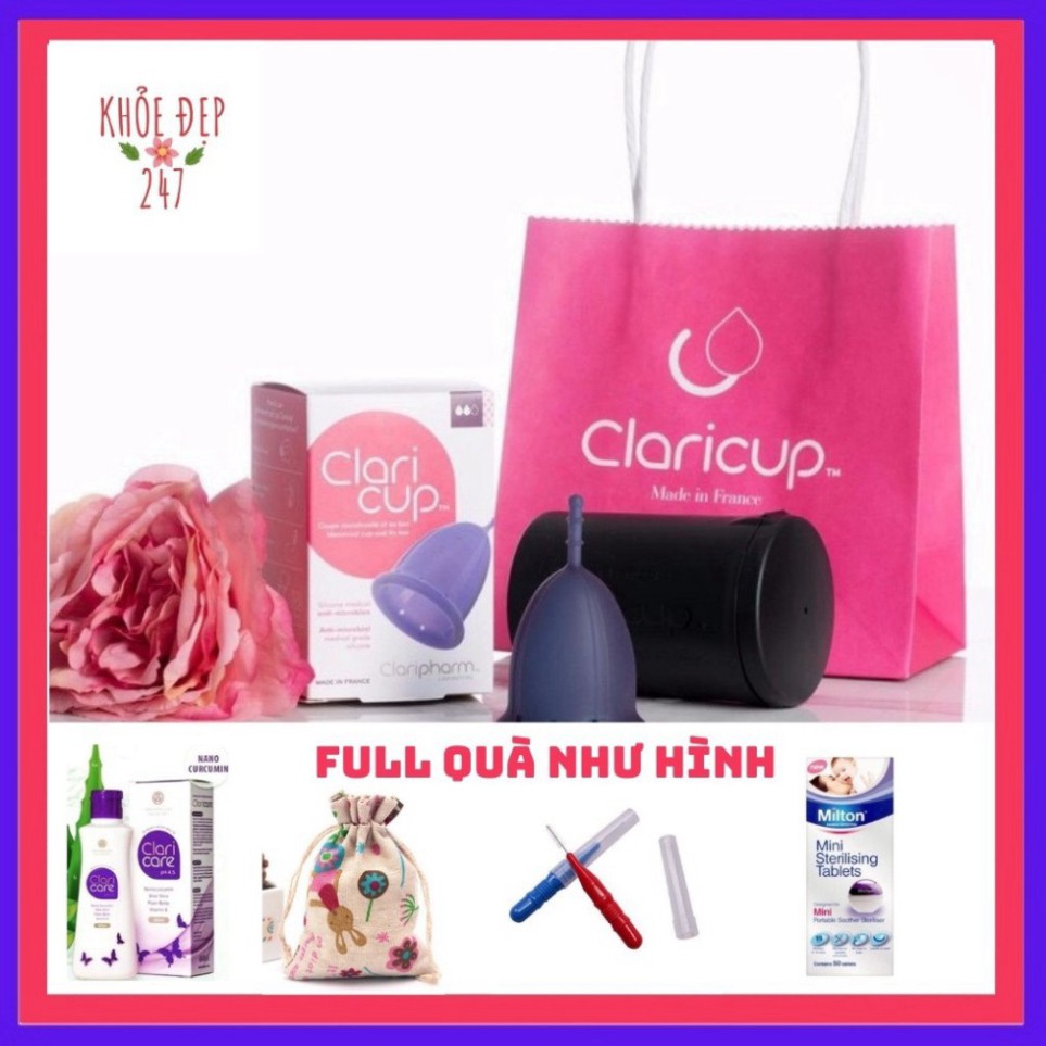 Cốc Nguyệt San CLARICUP Nhập Khẩu Pháp 🍓 Tặng Full Quà 🍓