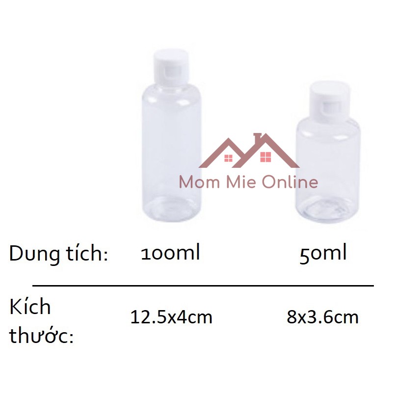 Chai chiết mỹ phẩm dạng nắp bật 50-100ml - J170