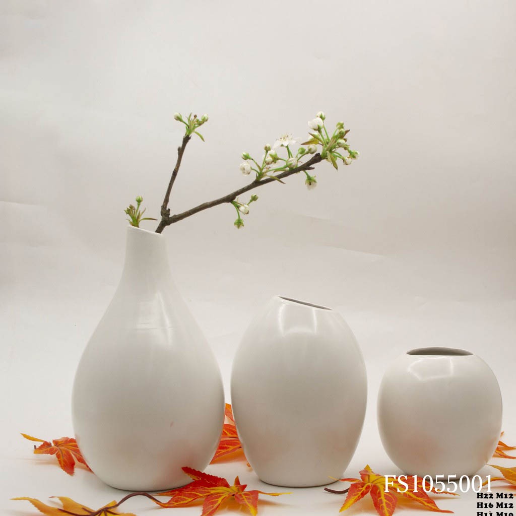 Set 3 Lọ Hoa Bát Tràng Trang Trí Nhà Cửa Men Trơn Cao Cấp