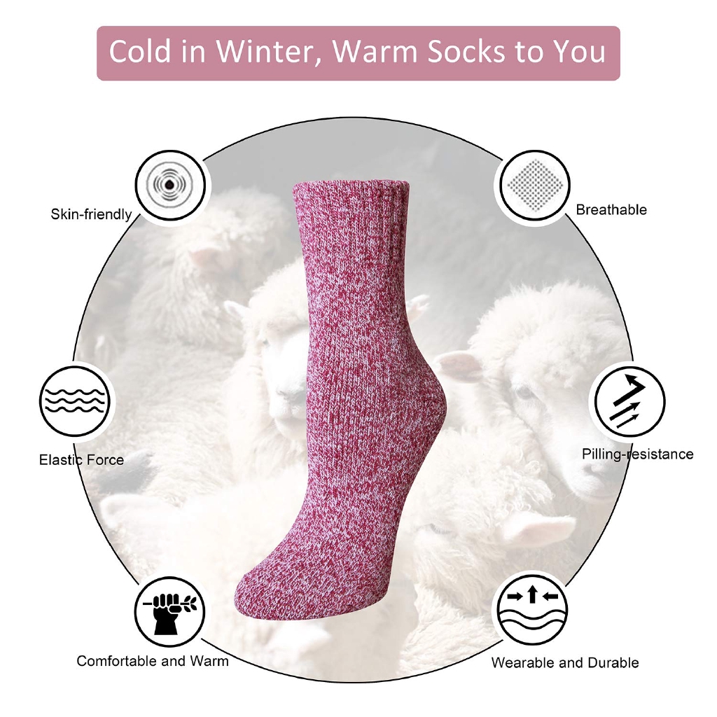 Đôi Vớ Len Dày Ấm Áp Phong Cách Vintage Cho Nữ