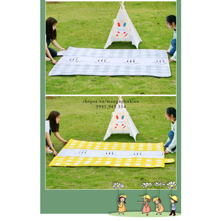 Thảm picnic dã ngoại  ( thảm du lịch 2 lớp có quai xách )