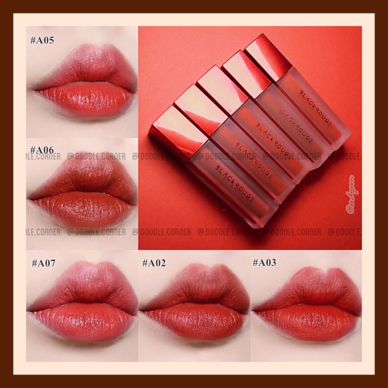 [A01-A07] Black Rouge Air Fit Velvet Tint vỏ đỏ (Có Sẵn)